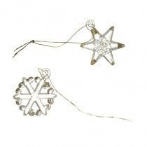 Tiny Glass Star Snowflake Decoration
