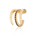 Scream Pretty Gold Triple Claw Single Ear Cuff Black Stones 18k Gold Plated Sterling Silver
