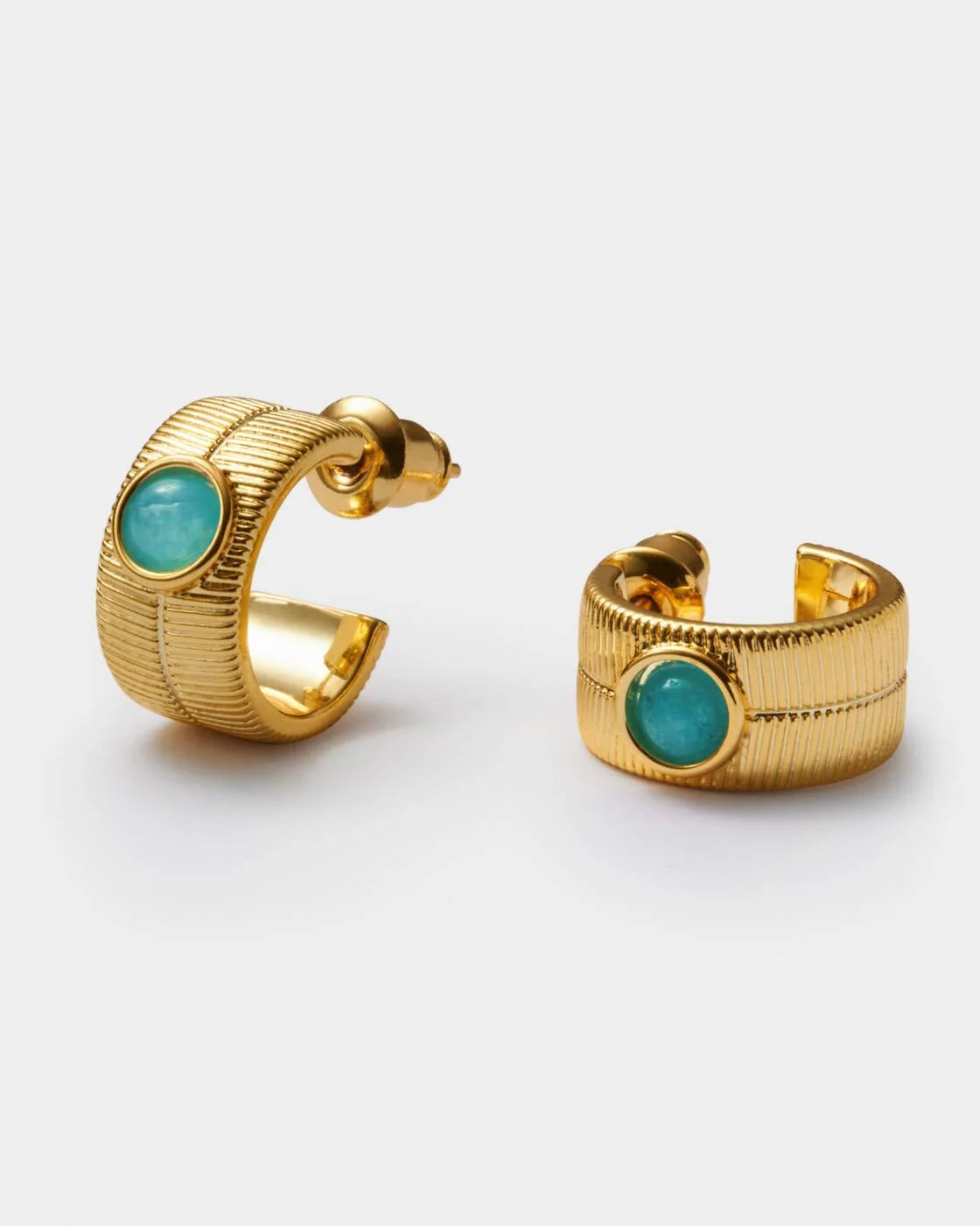 Katie Loxton Birthstone Hoop Earrings March Aqua Crystal