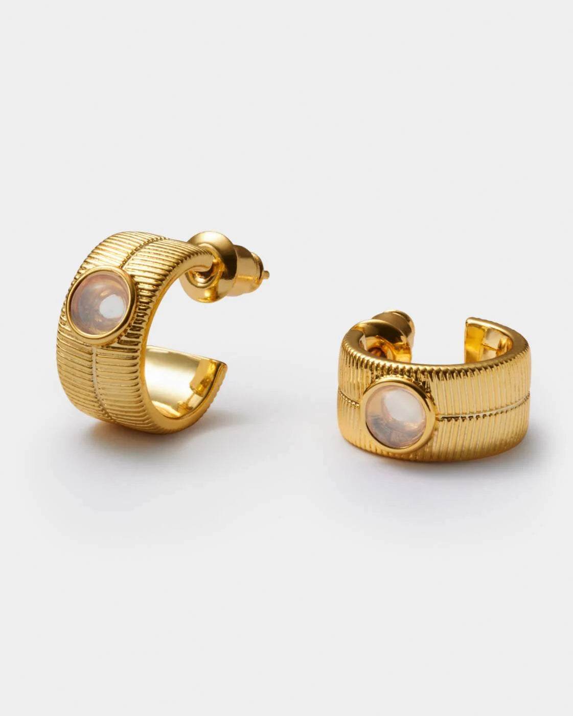 Katie Loxton Birthstone Hoop Earrings June Moonstone