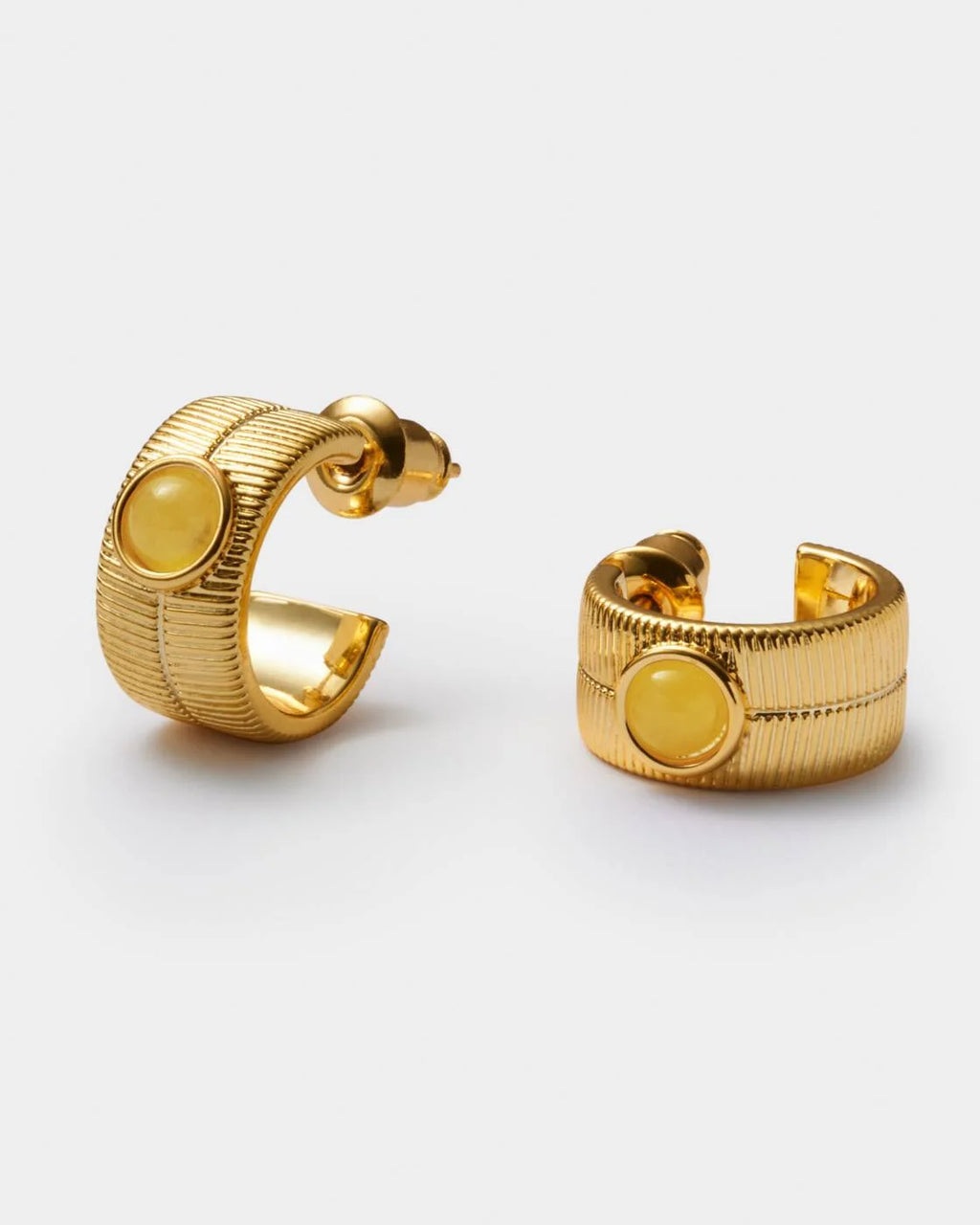 Katie Loxton Birthstone Hoop Earrings November Yellow Quartz
