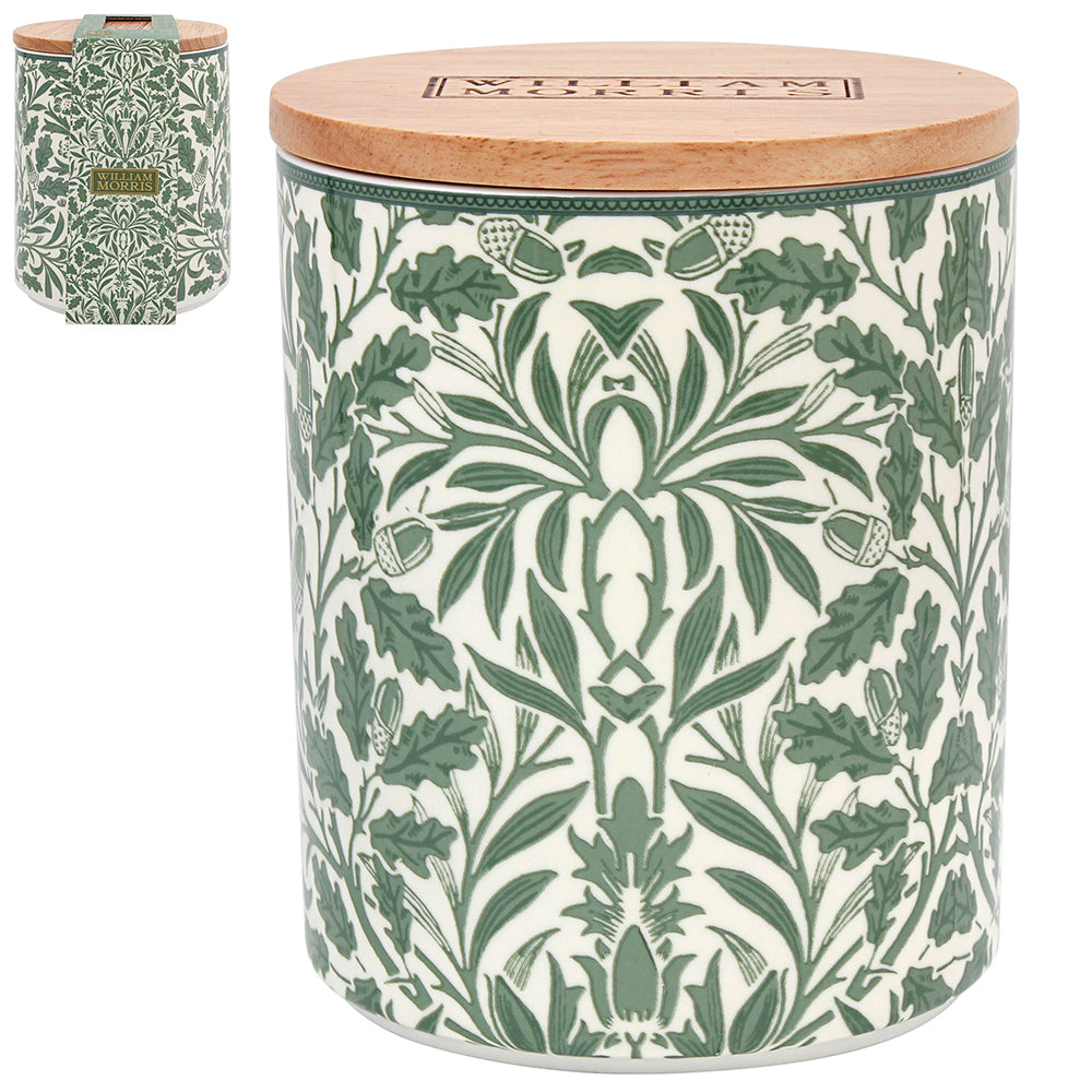 William Morris Acorn Canister Medium Wood Lid