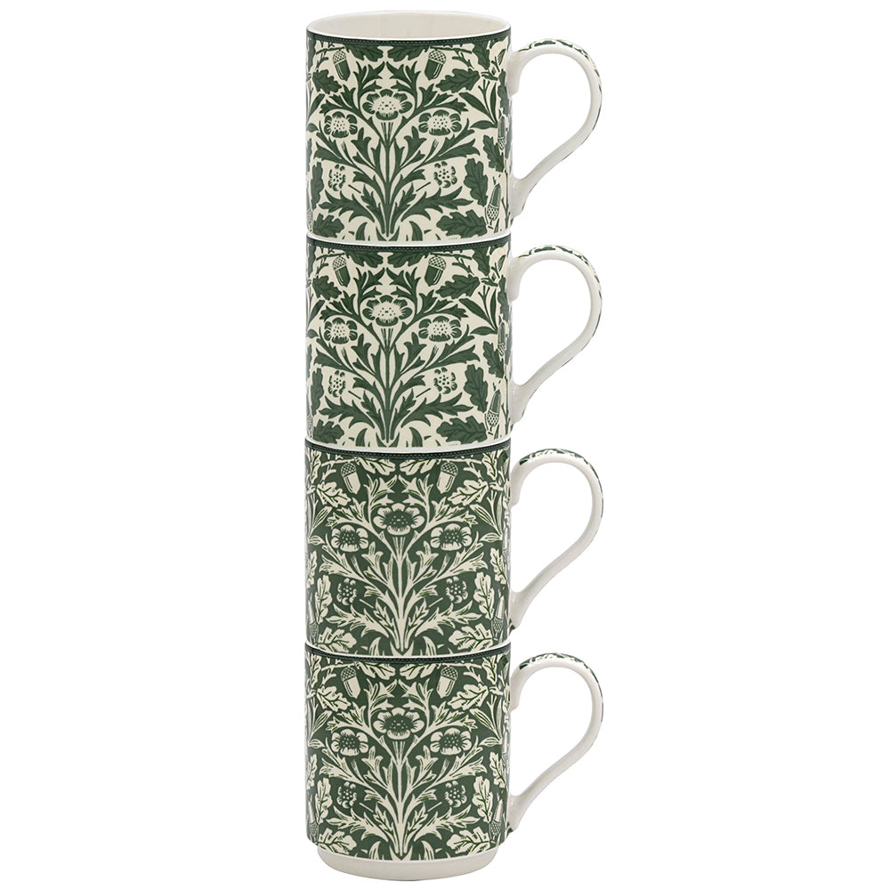 William Morris Acorn Stacking Mug Set of 4