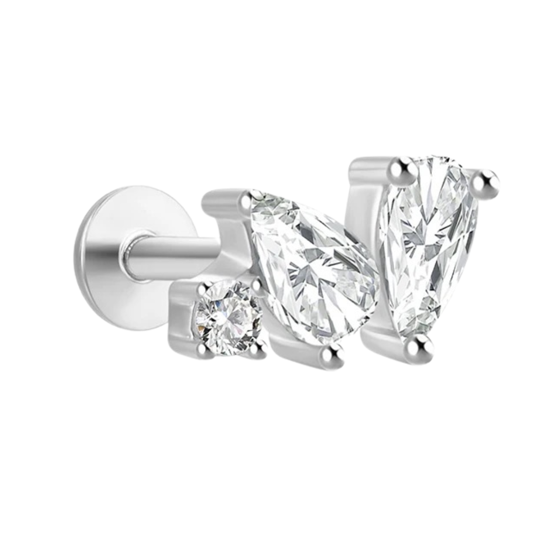 She Is Beautiful Willow Labret Stud Silver