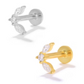 She Is Beautiful Winged Labret Stud Gold