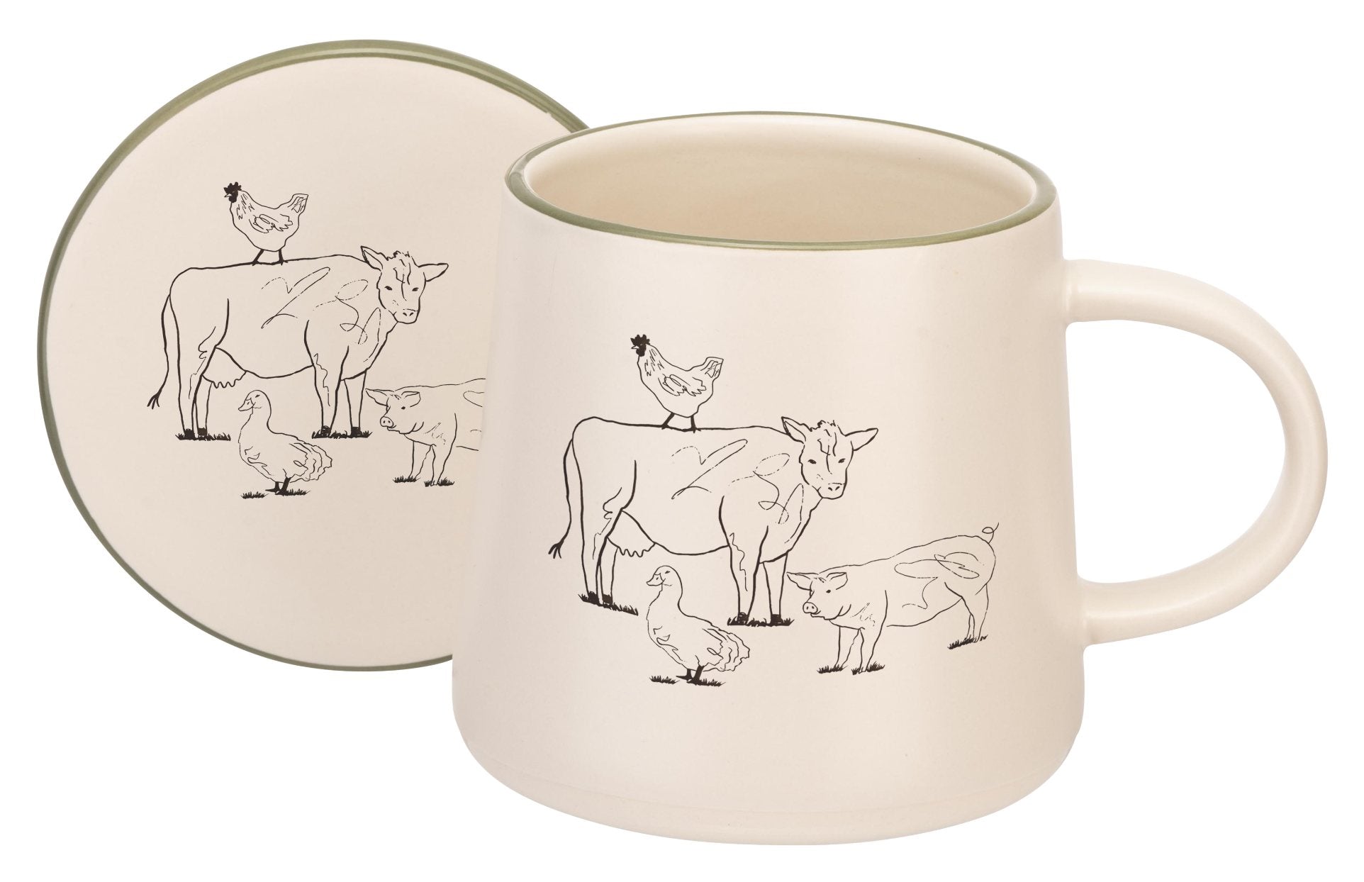 Woodbury Lane Mug and Coaster Set Animals