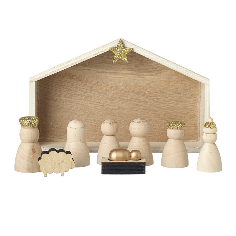 Christmas Wooden Nativity Scene