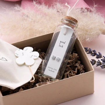 Attic Creations Earrings Message In A Bottle Good Luck