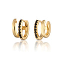 Scream Pretty Mismatched Double Huggie Earring Black Stone 18k Gold Plated Sterling Silver