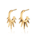 Scream Pretty Black Sun Spike Hoop Earrings 18k Gold Plated Sterling Silver