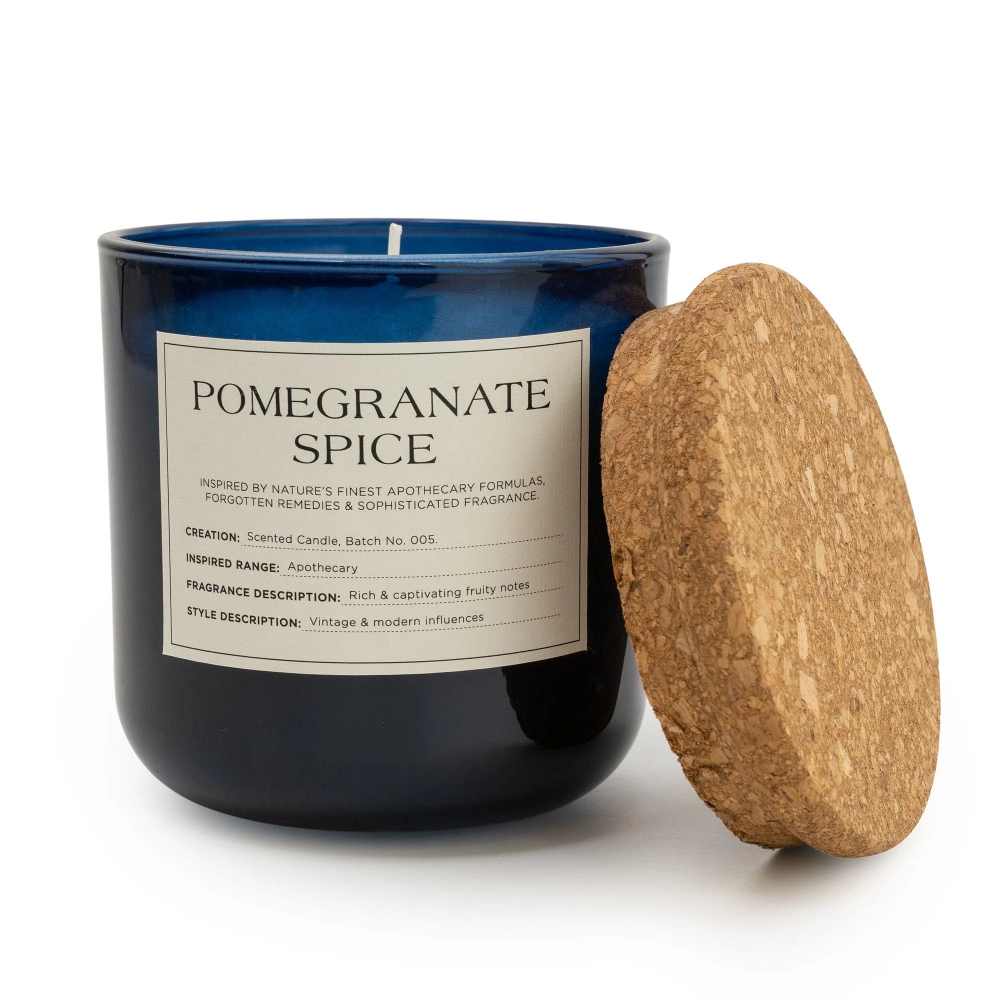 Glass Candle Jar Cork Lid Pomegranate Spice