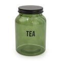 Glass Storage Jar Tea Green & Black