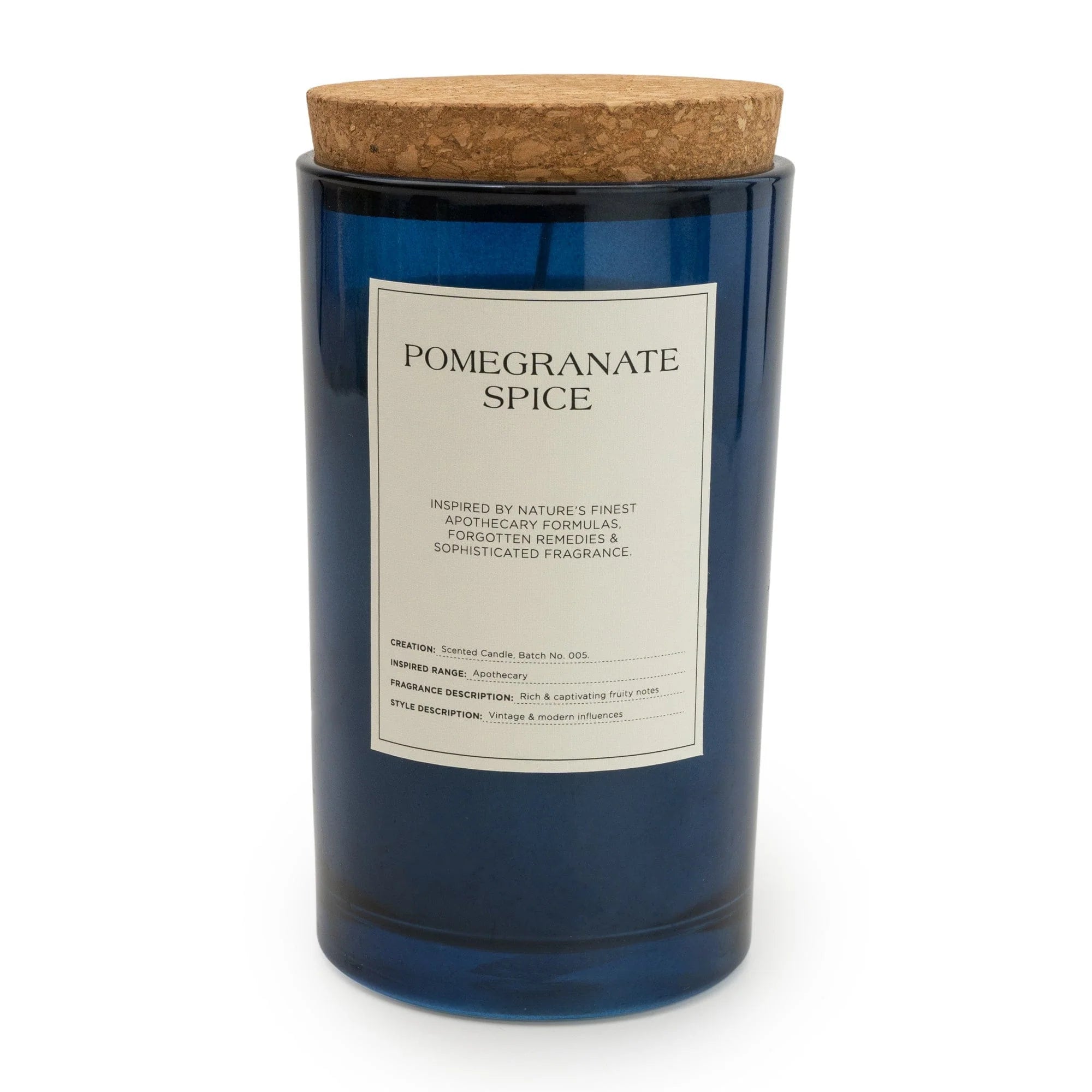 Glass Candle With Cork Lid Large Pomegranate Spice