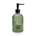 Ridged Glass Soap Dispenser Green