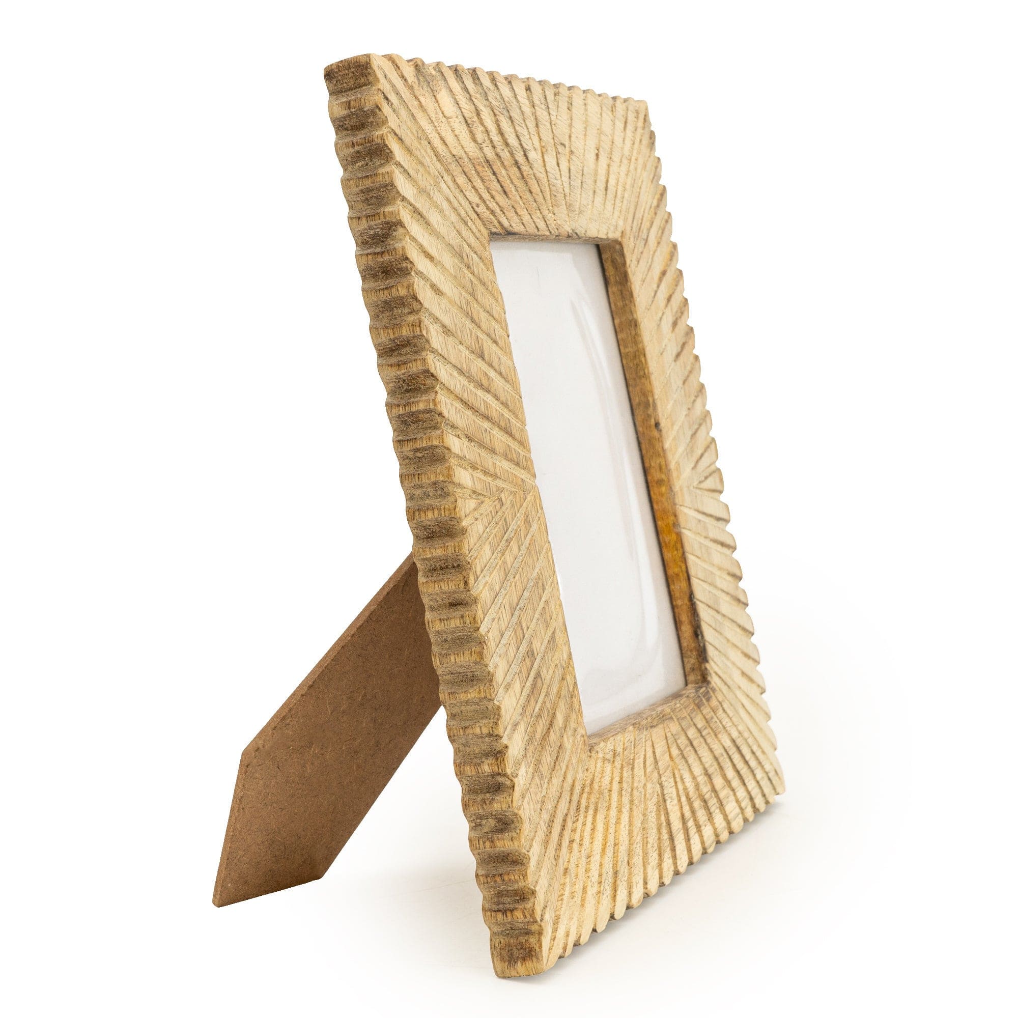 Photo Frame Mango Wood Etched Lines 5X7"
