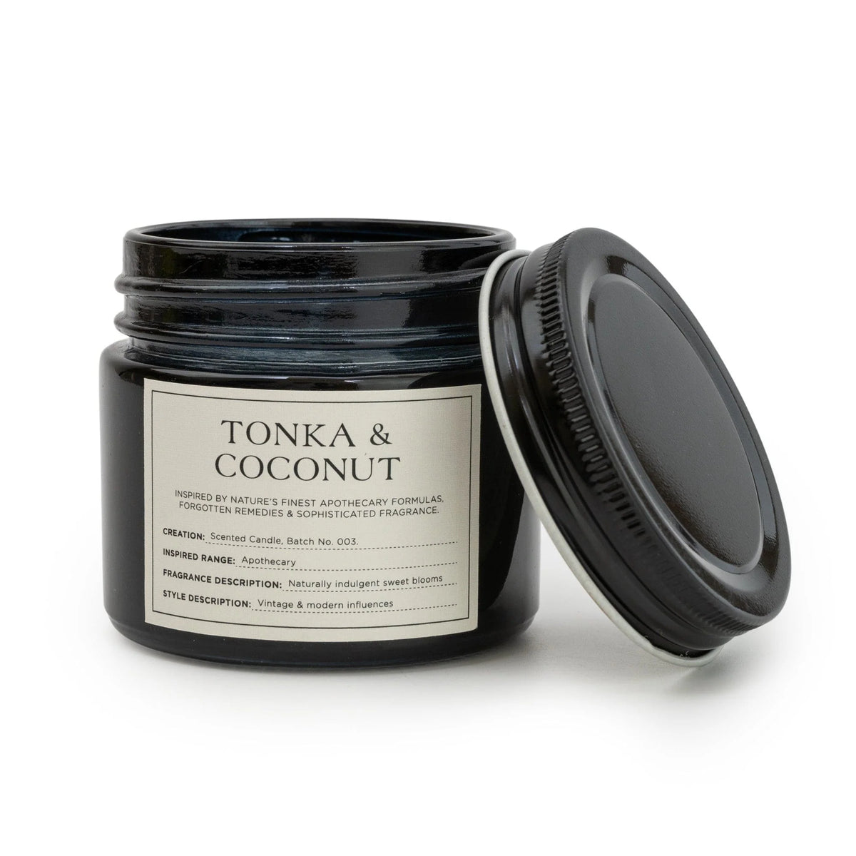 Candle Jar Metal Lid Tonka and Coconut