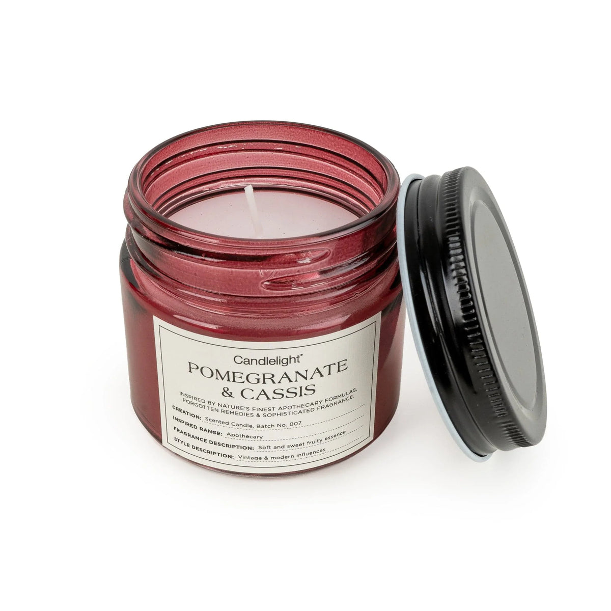Candle Jar Metal Lid Pomegrante and Cassis