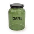 Glass Storage Jar Coffee Green & Black