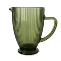 Ridged Glass Jug Green 20cm
