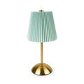 Metal LED Table Lamp With Large Pleated Green