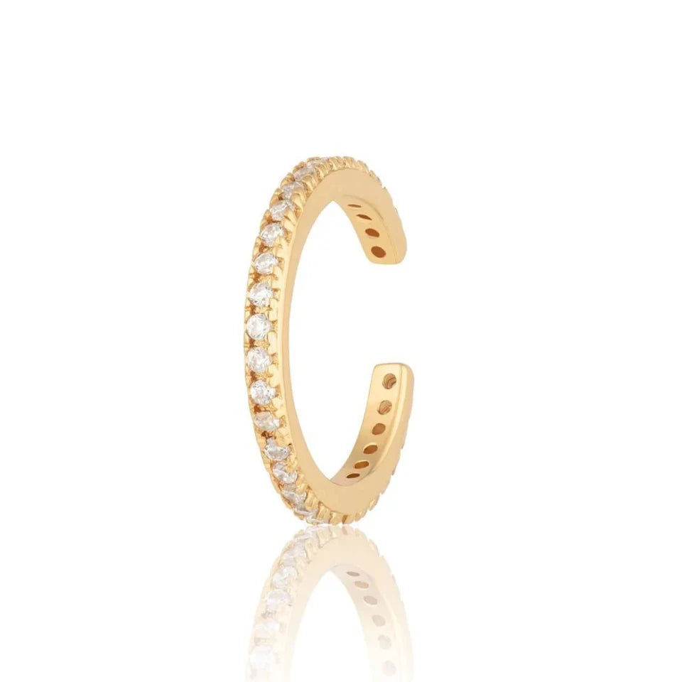 Scream Pretty Slim Sparkling Single Ear Cuff 18k Gold Plated Sterling Silver