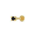 Scream Pretty Gold Black Stone Single Flat Back 18k Gold Plated Sterling Silver