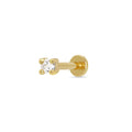 Scream Pretty Clear Stone Flat Black Single Earring 18k Gold Plated Sterling silver