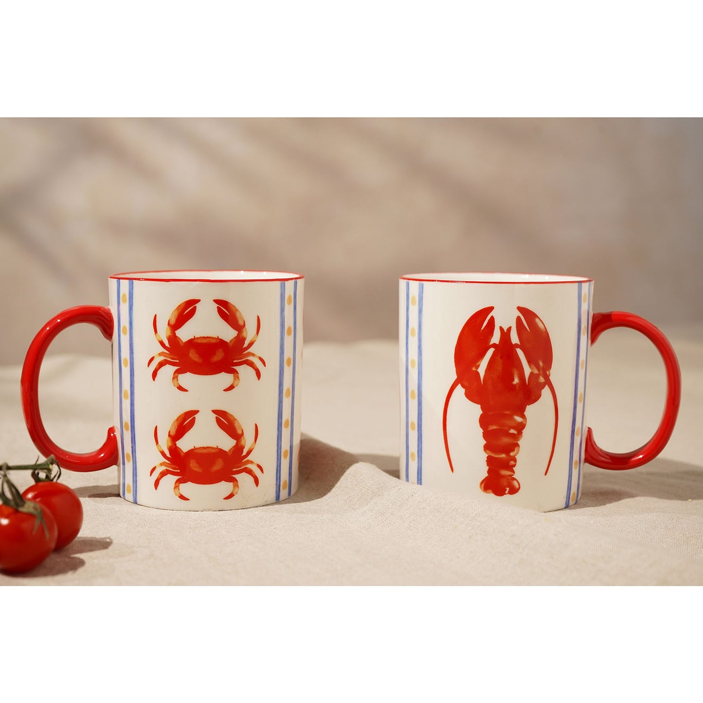 Crab & Lobster Mug Set of 2