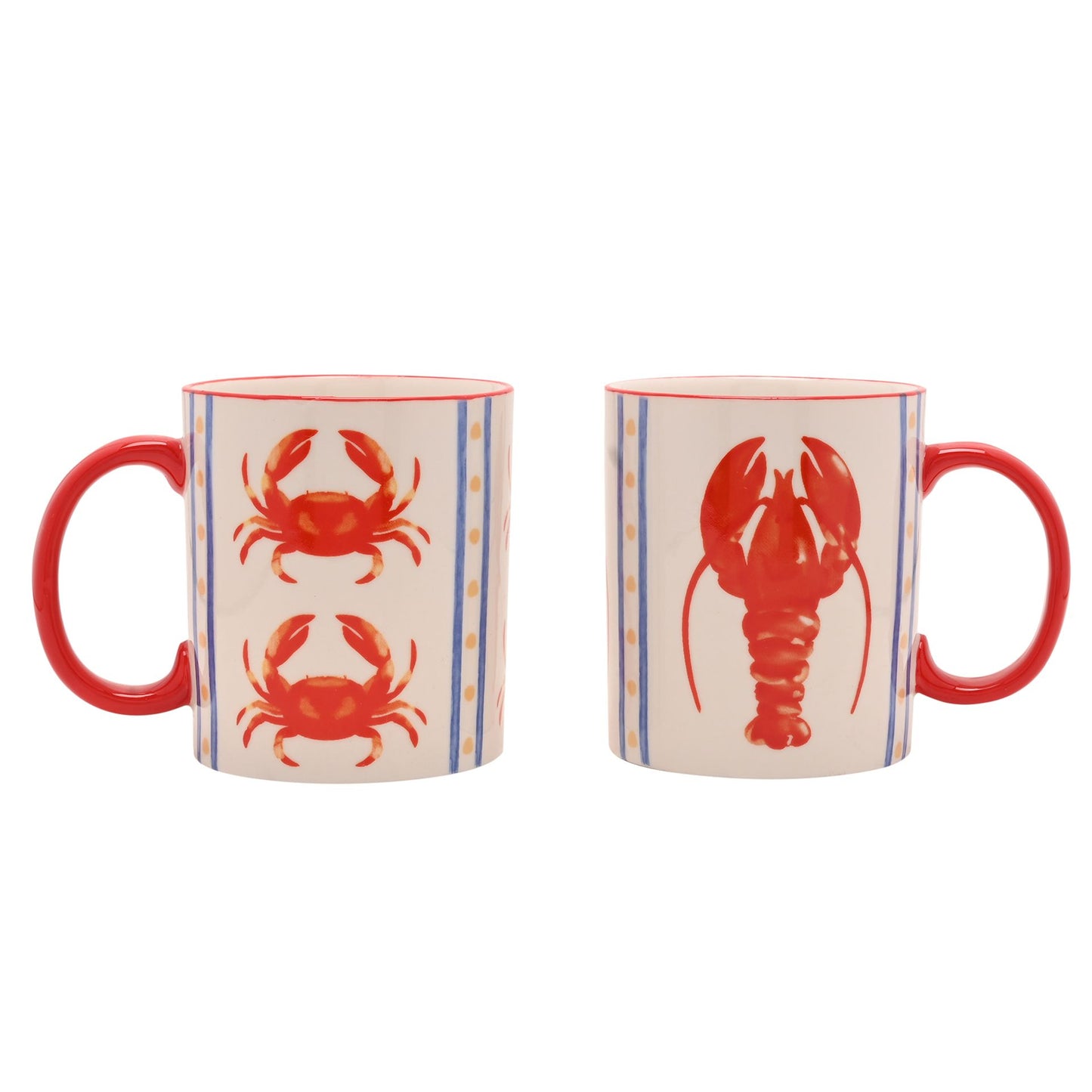Crab & Lobster Mug Set of 2