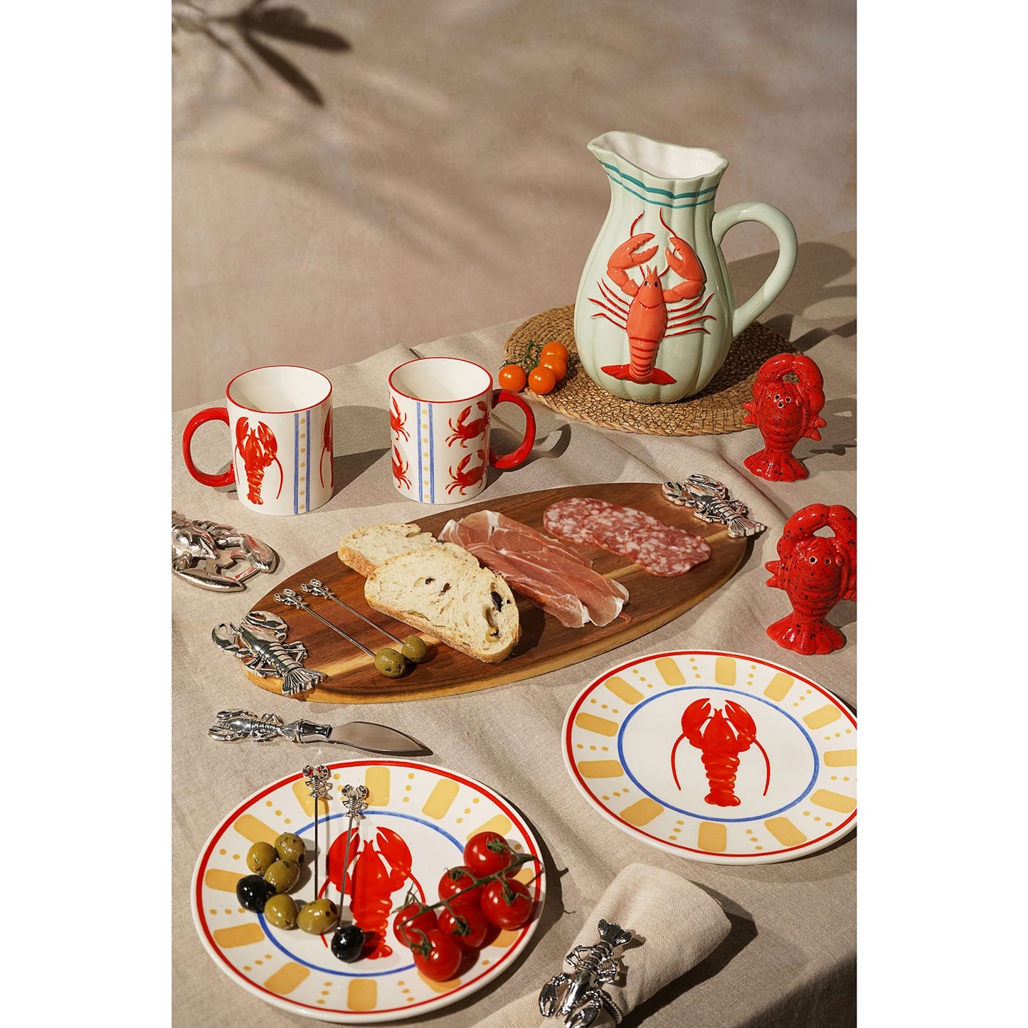 Crab & Lobster Mug Set of 2