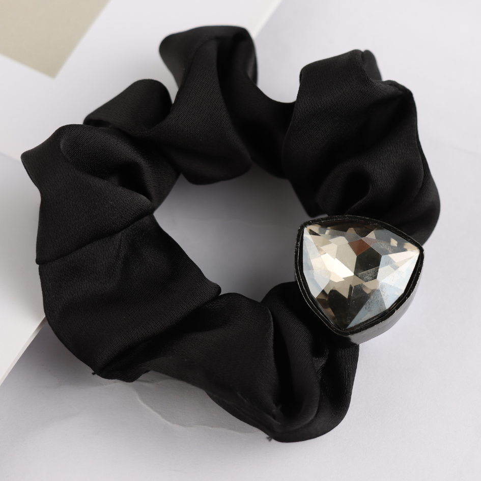 Triangle Glass Elastic Hairband Black