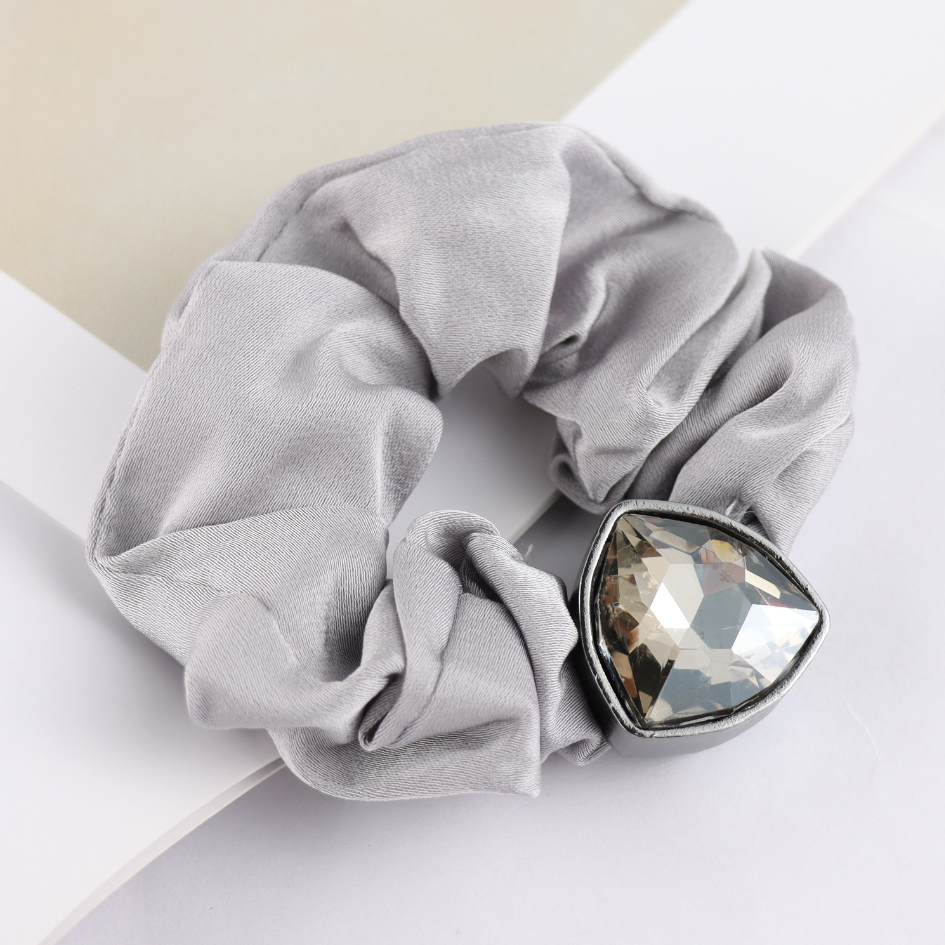 Triangle Glass Elastic Hairband Silver