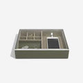 Stackers Mens Olive Classic Watch Box With Clear Display Lid