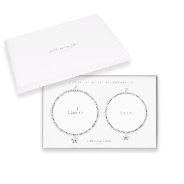 Joma Jewellery A Little Gift Set Auntie Set Of 2 Bracelets Silver