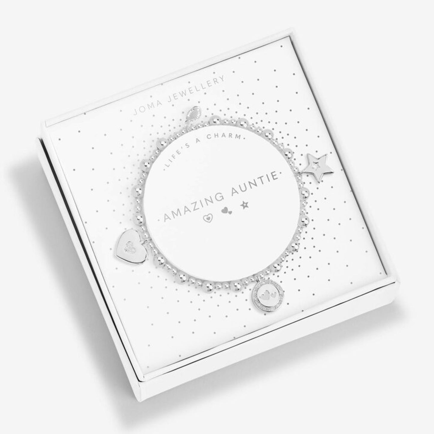 Joma Jewellery Lifes A Charm Amazing Auntie Silver Charm Bracelet