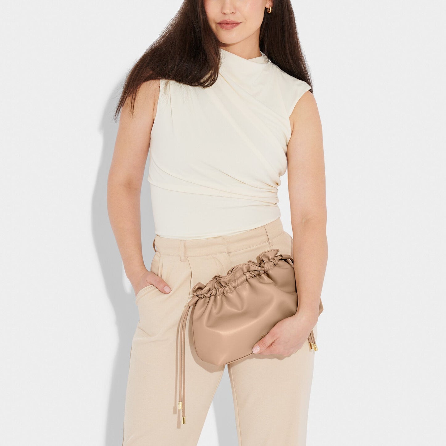 Katie Loxton Hailey Crossbody Clutch Bag Soft Tan