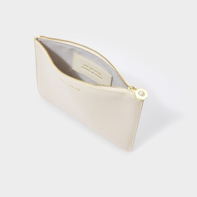 Katie Loxton Wellness Secret Message Pouch Pearl Off White