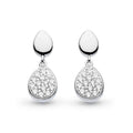Kit Heath Coast Pebble Glisten Pavé CZ RP Drop Earrings