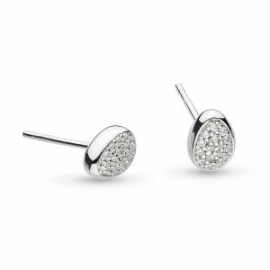 Kit Heath Coast Pebble Glisten Pavé CZ RP Stud Earrings