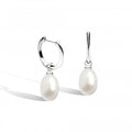 KH Revival Astoria Pearl FP RP Oval Pearl 13mm Hoop Earrings