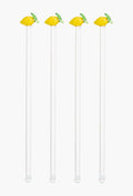 Glass Cocktail Stirrers Lemon Set of 4