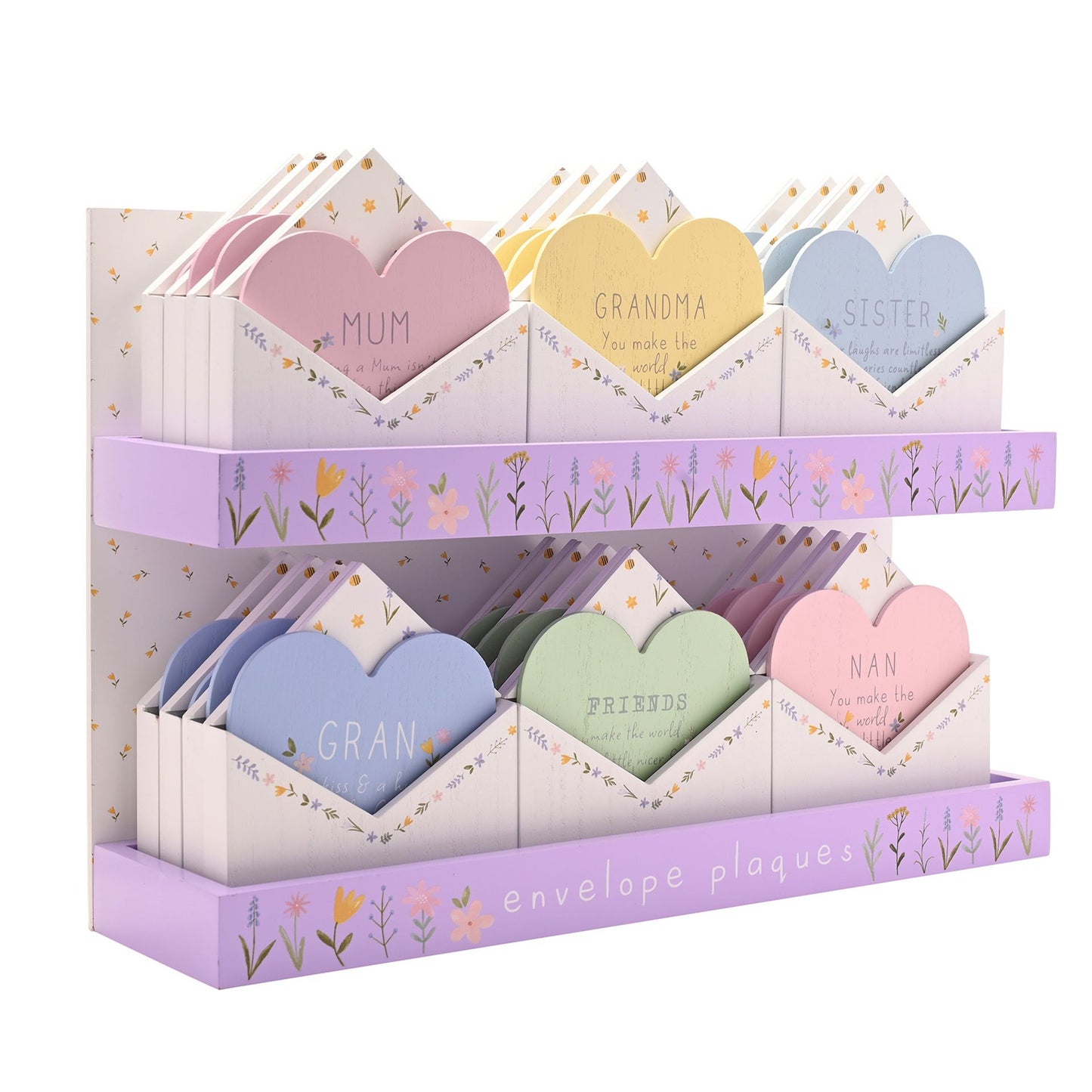 Wooden Heart Envelope Plaque Various
