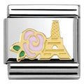 030285/39 Classic MADAME MONSIEUR  Pink Rose & Eifel Tower Charm