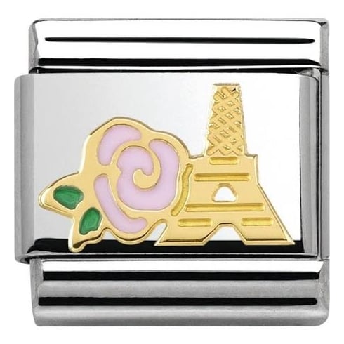 030285/39 Classic MADAME MONSIEUR  Pink Rose & Eifel Tower Charm