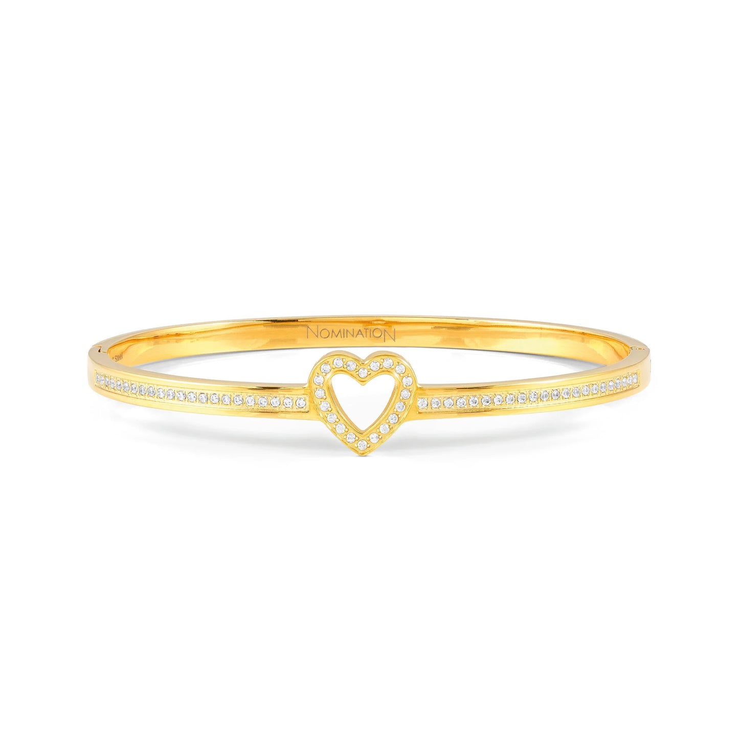 PRETTY BANGLES bracelet, steel, cz SYMBOLS SMALL SIZE Gold Heart
