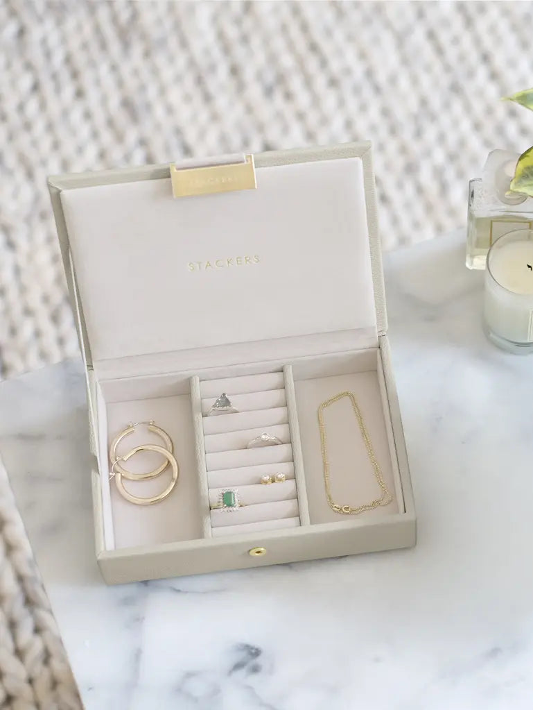 Stackers Oatmeal Mini Jewellery Box Lid