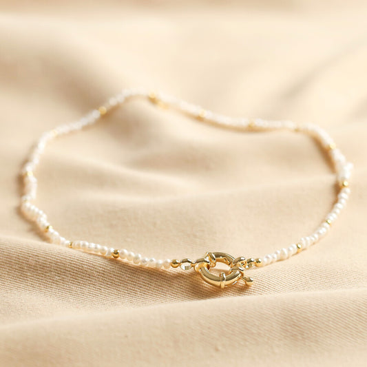 Lisa Angel Pearl Gold Beads Necklace