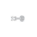 Scream Pretty Clear Stone Flat Black Single Earring Rhodium Plated Sterling silver