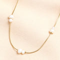 Lisa Angel Stainless Steel Pearl Snakechain Necklace Gold