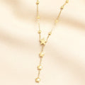 Lisa Angel Stainless Steel Star Lariat Pendant Necklace Gold